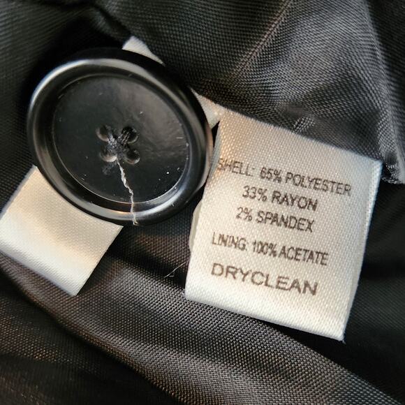 Loft Glen Check Blazer Gray Size 14 Mandarin Collar Peplum Back - Picture 7 of 7